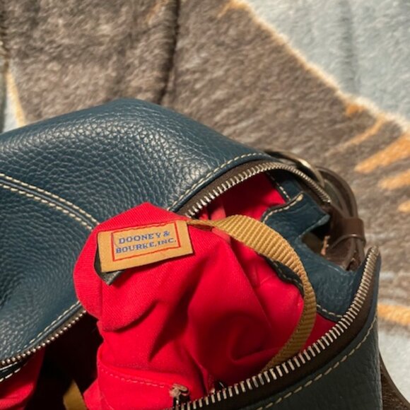 Dooney & Bourke Teal Pebble Grain Sac Shoulder Bag. - Picture 3 of 5